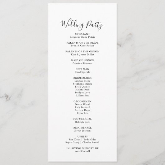 Multicolor Elegant Floral Wedding Programme (Dos)