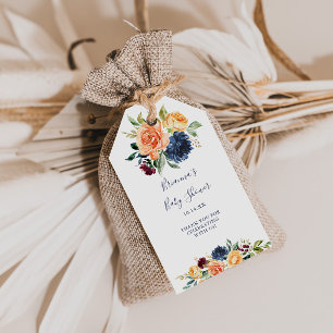 Multicolor Elegante Bloemen Baby Shower  Cadeaulabel