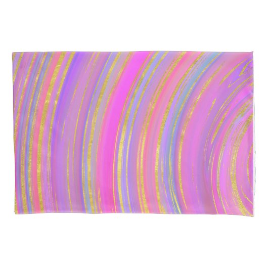 Multicolor en Gold Kussensloop (Voorkant)