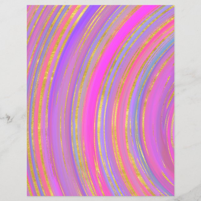 Multicolor en Gold Scrapbook Paper (Voorkant)