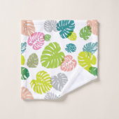 Multicolor Feuilles tropicaux (Gant de toilette)