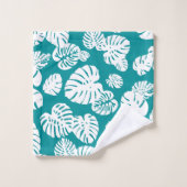 Multicolor Feuilles tropicaux 3 (Gant de toilette)