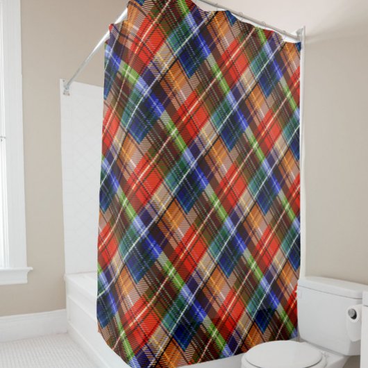 Multicolor Flanel Plaid Tartan Pattern Douchegordijn
