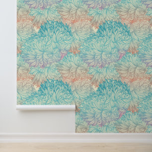 Multicolor Floral Doodle Patroon Behang