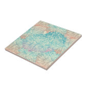 Multicolor Floral Doodle Patroon Tegeltje (Zijkant)