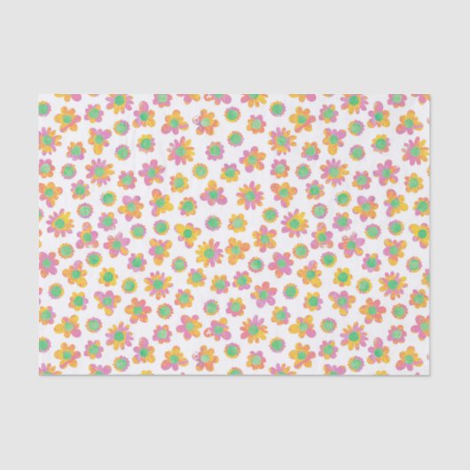 Multicolor Flower Pattern Tissuepapier (Voorkant)