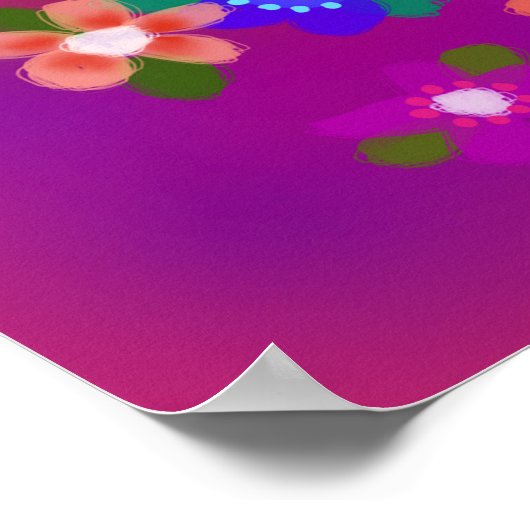 Multicolor Flowers Boho Style Poster (Hoek)