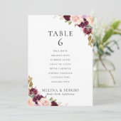 Multicolor Flowers Tabel 6 Zitkaartje Kaart (Staand voorkant)