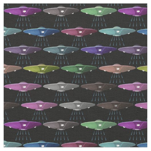 Multicolor Flying Saucers UFOs Stof (Close Up)