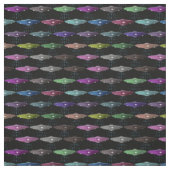 Multicolor Flying Saucers UFOs Stof (Swatch)