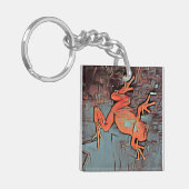 Multicolor Frog Sleutelhanger Oranje Square (Voorkant Links)
