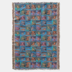 Multicolor Frog Throw Blanket Deken