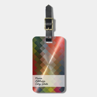 Multicolor Geometric Diamond Pattern 2 Bagagelabel