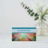 Multicolor Geometric Diamond Pattern | Gewoon blau Visitekaartje (Staand voorkant)