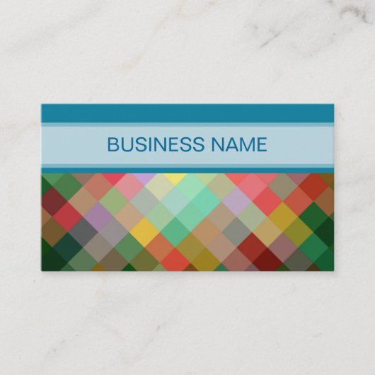 Multicolor Geometric Diamond Pattern | Gewoon blau Visitekaartje (Voorkant)