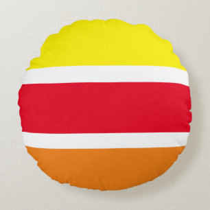 Multicolor geometrische strepen patroon rond kusse rond kussen