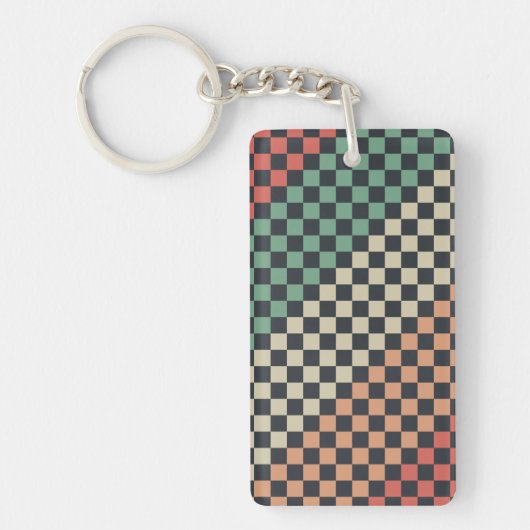 Multicolor geruite stijl sleutelhanger (Voorkant)