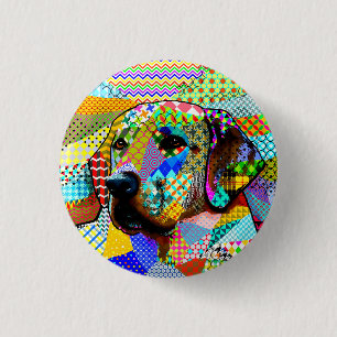 Multicolor Golden Retriever Dog 165 patronen Ronde Button 3,2 Cm