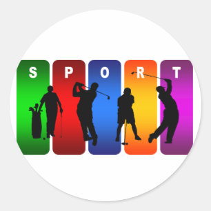 Multicolor Golf Emblem Ronde Sticker