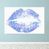 Multicolor Grit Glitter Lips #17 Canvas Afdruk (Insitu (Houten vloer))