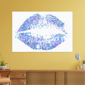Multicolor Grit Glitter Lips #17 Canvas Afdruk (Insitu (Woonkamer))