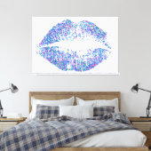 Multicolor Grit Glitter Lips #17 Canvas Afdruk (Insitu (Slaapkamer))