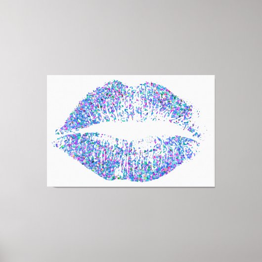 Multicolor Grit Glitter Lips #17 Canvas Afdruk (Voorkant)