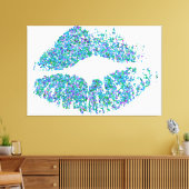 Multicolor Grit Glitter Lips #31 Canvas Afdruk (Insitu (Woonkamer))