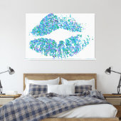 Multicolor Grit Glitter Lips #31 Canvas Afdruk (Insitu (Slaapkamer))