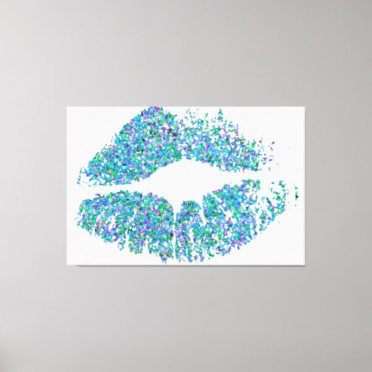 Multicolor Grit Glitter Lips #31 Canvas Afdruk (Voorkant)