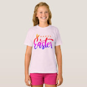 Multicolor Happy Easter T-Shirt (Voorkant volledig)