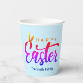 Multicolor Happy Pasen Papieren Bekers (Achterkant)