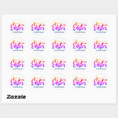 Multicolor Happy Pasen Ronde Sticker (Vel)