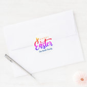 Multicolor Happy Pasen Ronde Sticker (Envelop)