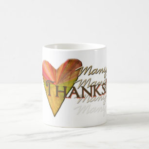 Multicolor hart Veel Bedankt Koffiemok