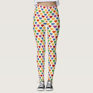 Multicolor heft regenboogkleuren over de gehele af leggings