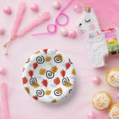 Multicolor Herfst Geographic Leaves Papieren Kommen (Feest)