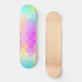 Multicolor hexagonal Seamless Patroon Skateboard (Voorkant)