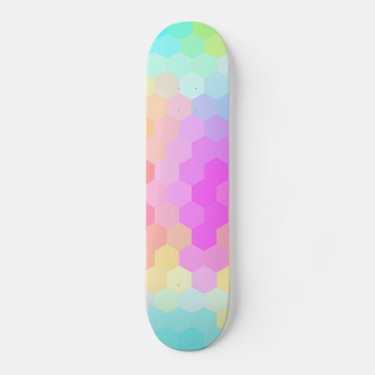 Multicolor hexagonal Seamless Patroon Skateboard (Voorkant)