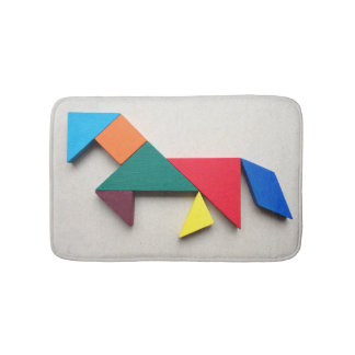 Multicolor horse Tangram Badmat