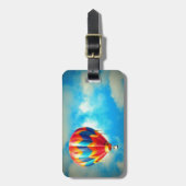 Multicolor Hot Air-ballon Bagagelabel (Voorkant verticaal)
