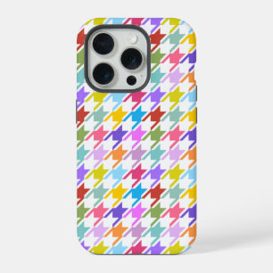 Multicolor Houndstooth+Motif blanc