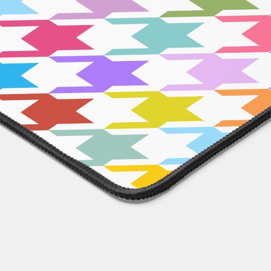 Multicolor Houndstooth+Motif blanc (Coin)