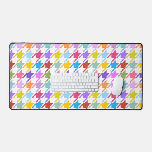 Multicolor Houndstooth+Motif blanc (Clavier et souris)