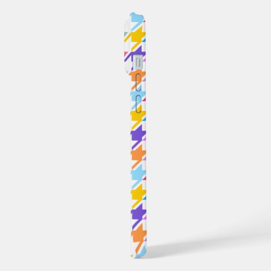 Multicolor Houndstooth+Motif blanc (Côté gauche)