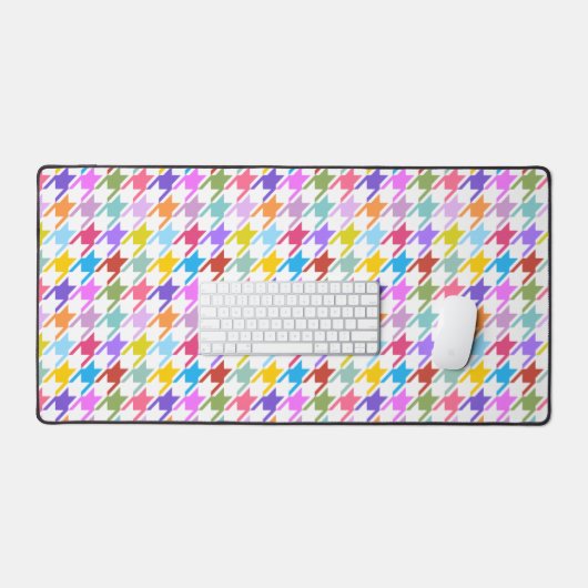 Multicolor Houndstooth+Motif Rpt blanc (Clavier et souris)