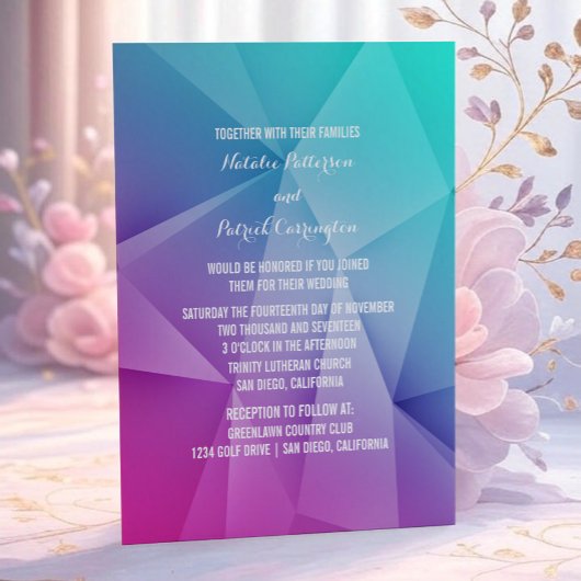 Multicolor Jewel Tones Wedding Uitnodiging