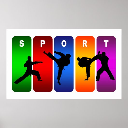 Multicolor Karate Emblem Poster (Voorkant)