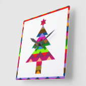 Multicolor kerstbomen #2 vierkante klok (Hoek)