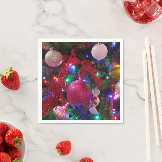 Multicolor kerstboom kleurige feestdag servet (Insitu)